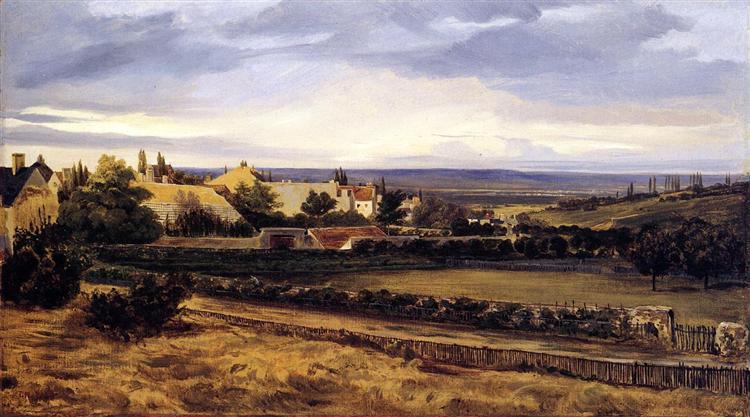 Village in valley, c.1834 - Théodore Rousseau