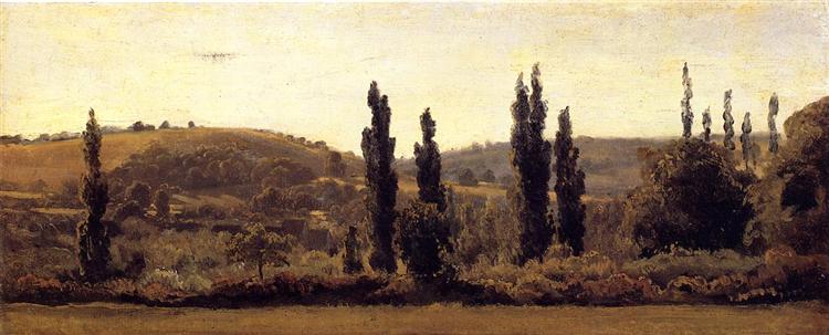 Landscape with poplars, c.1833 - Теодор Руссо