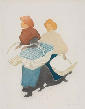 Laundresses are carrying linnen, 1898 - Theophile Steinlen