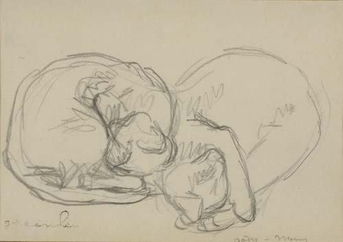 Two sleeping cats - Theophile Steinlen