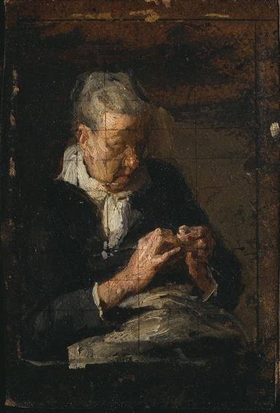 Woman Knitting - Томас Икинс