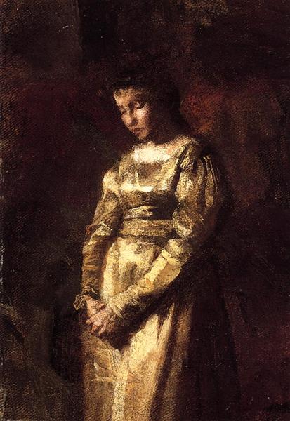 Young Girl Meditating (study), 1877 - Томас Икинс