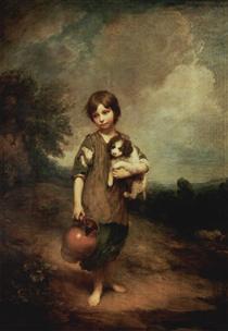 A peasant girl with dog and jug - Thomas Gainsborough