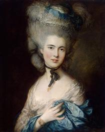 A Woman in Blue (Portrait of the Duchess of Beaufort) - Томас Гейнсборо