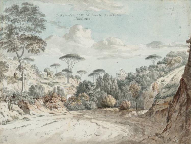 In the Road to Santa Maria de’Monti, near Naples. Morning, 1781 - Томас Джонс