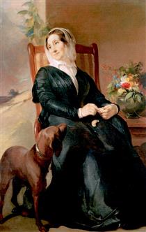 Sarah Sully and Her Dog, Ponto - Thomas Sully