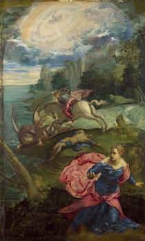 San Jorge luchando con el dragón - Tintoretto