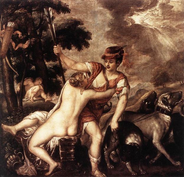 Venus y Adonis, 1550 - 1559 - Tiziano
