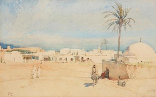 A Market Square in Tunis, Evening, 1889 - Tom Scott