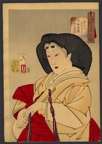 Looking refined - a court lady of the Kyowa era - Tsukioka Yoshitoshi