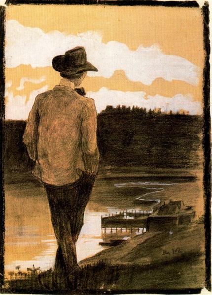Young Man on a Riverbank, 1902 - Умберто Боччони