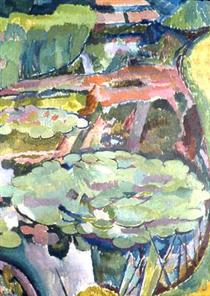 Landscape with a Pond and Water Lilies - Vanessa Bell