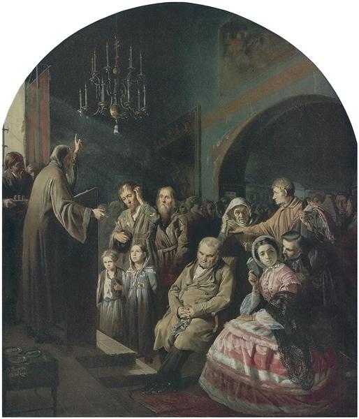 Проповедь в селе, 1861 - Василий Перов