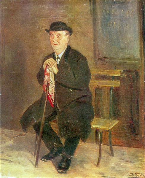 Старик на скамейке, c.1880 - Василий Перов
