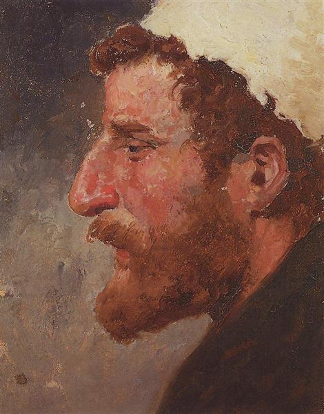 Head of red-headed man, c.1885 - Василь Полєнов