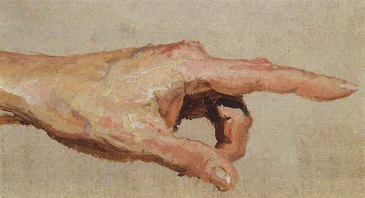 Left hand with the index finger, c.1885 - Vasily Polenov