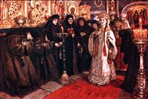 Tsarevna's visit of nunnery - 瓦西里·伊万诺维奇·苏里科夫