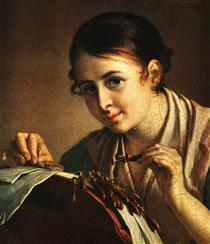The Lacemaker - Wassili Andrejewitsch Tropinin
