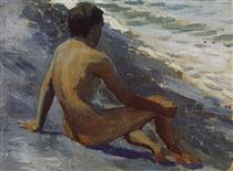 Boy at the seashore - Victor Borisov-Musatov