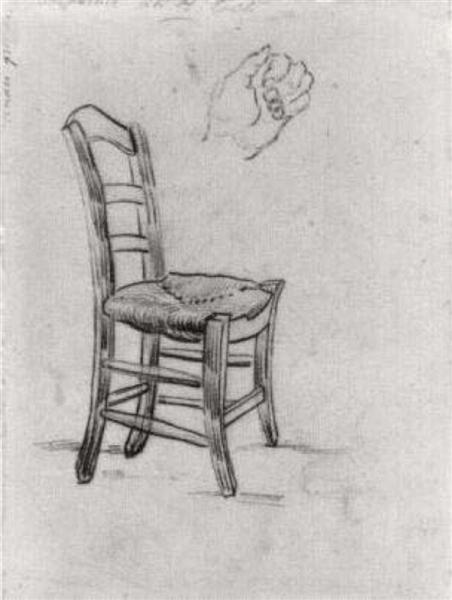 Стілець та замальовка руки, 1890 - Вінсент Ван Гог
