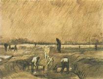 Churchyard in the Rain - Vincent van Gogh