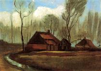 Farmhouses Among Trees - Vincent van Gogh