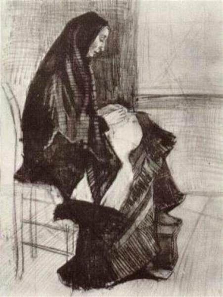 Figure of a Woman with Unfinished Chair, 1882 - Vincent van Gogh