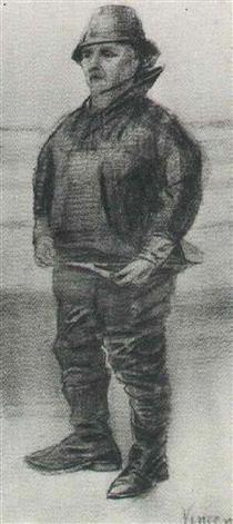 Fisherman in Jacket with Upturned Collar - Vincent van Gogh