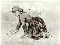 Girl Kneeling - Винсент Ван Гог