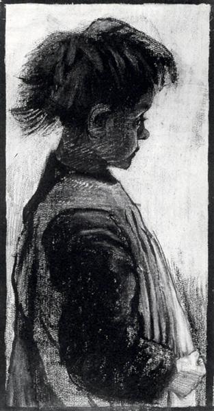 Girl with Pinafore, Half-Figure, 1883 - 梵谷