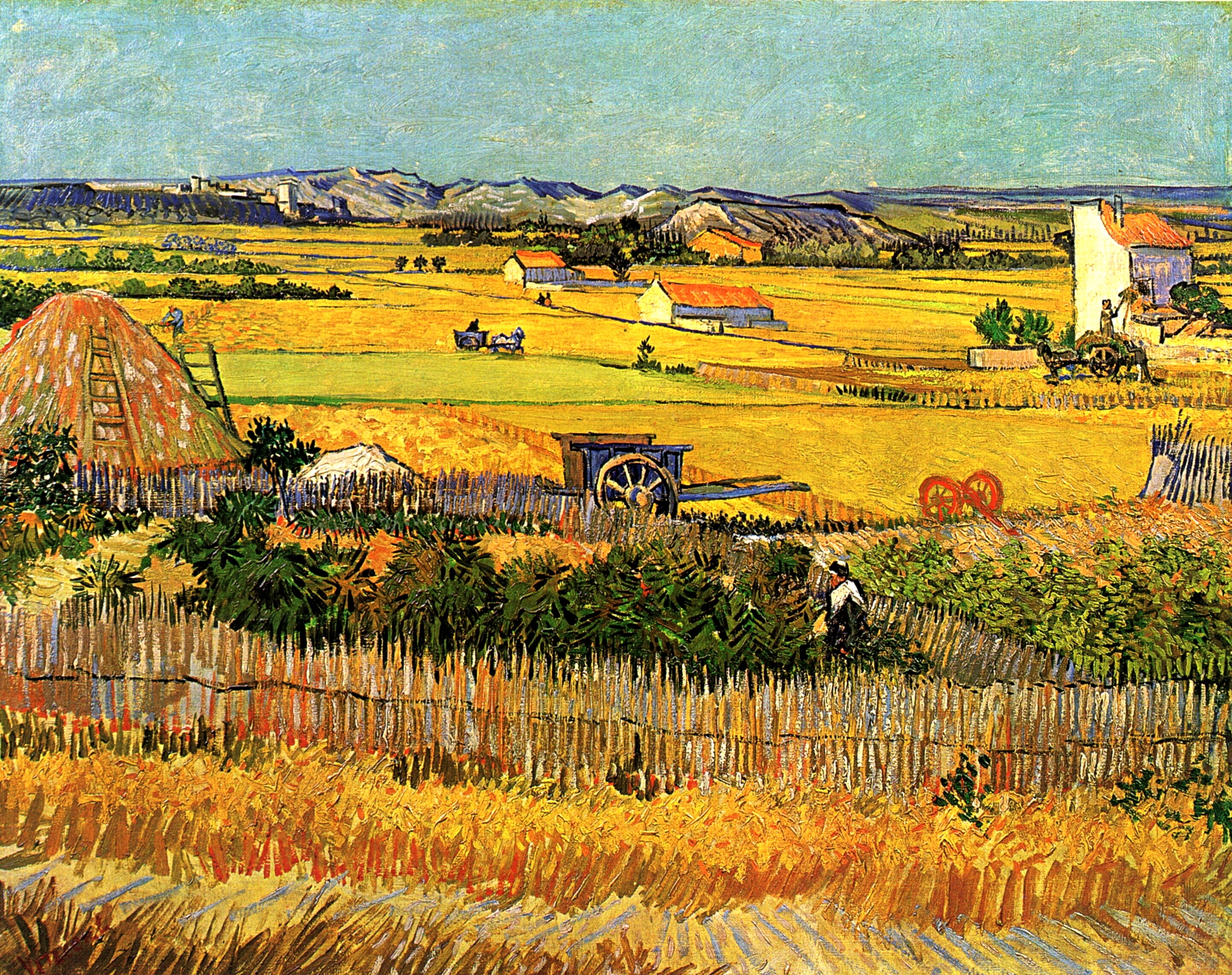 Harvest At La Crau, With Montmajour In The Background