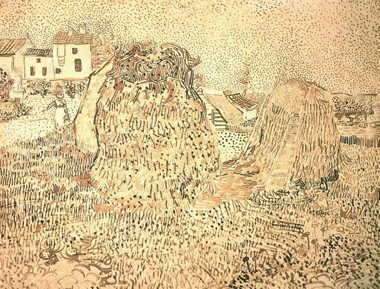 Haystacks near a Farm, 1888 - Вінсент Ван Гог
