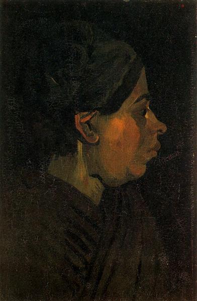 Head of a Peasant Woman with Dark Cap, 1885 - Вінсент Ван Гог