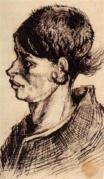 Head of a Woman, c.1885 - 梵高