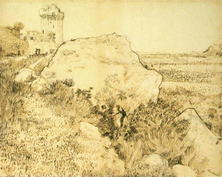 Hill with the Ruins of Montmajour, 1888 - 梵谷