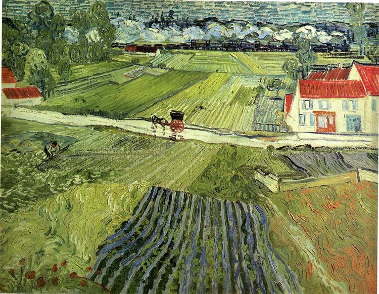 Landscape with Carriage and Train, 1890 - Vincent van Gogh