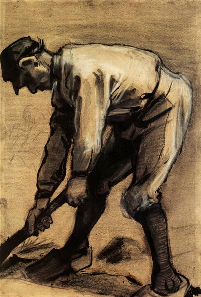 Man Breaking Up the Soil, 1883 - 梵谷