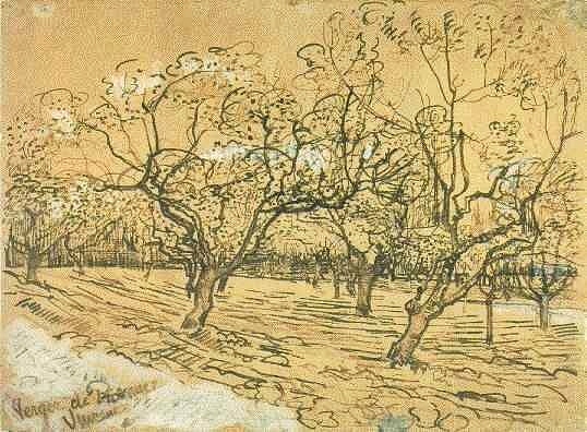 Orchard with Blossoming Plum Trees (The White Orchard), 1888 - 梵谷