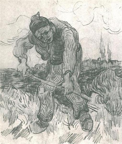 Peasant Digging, 1890 - Винсент Ван Гог