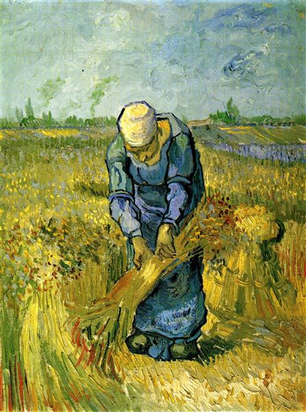 Peasant Woman Binding Sheaves after Millet, 1889 - Vincent van Gogh