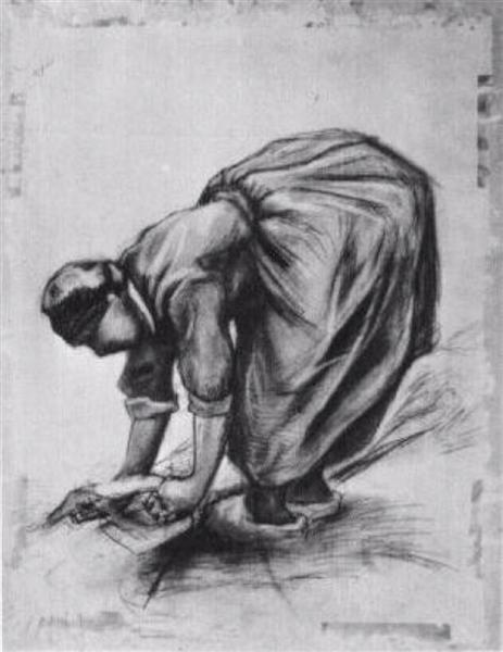 Peasant Woman, Stooping, 1885 - 梵高