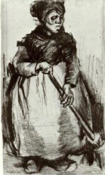 Peasant Woman with Broom, 1885 - 梵谷
