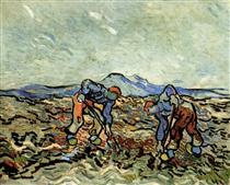 Peasants Lifting Potatoes - Vincent van Gogh