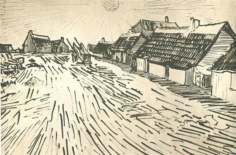 Row of Cottages in Saintes-Maries, 1888 - Винсент Ван Гог