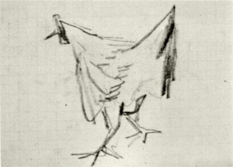 Sketch of a Hen, 1890 - 梵谷
