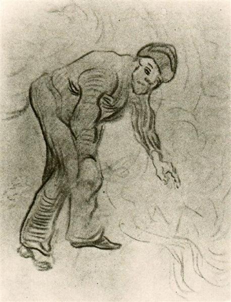 Sketch of a Stooping Man, 1890 - Вінсент Ван Гог