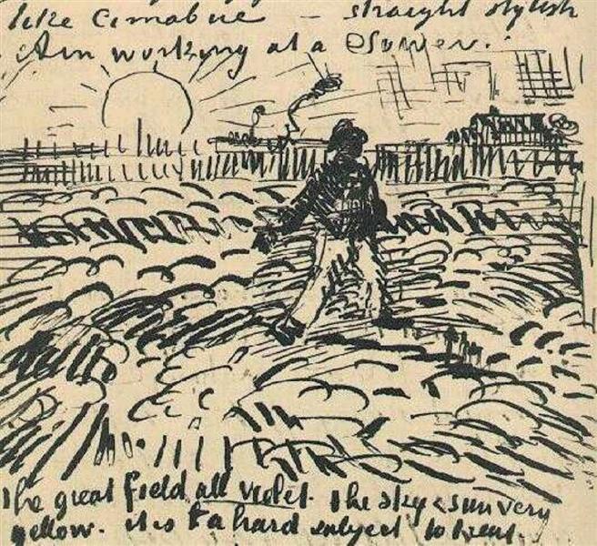 Сіятель навзаході сонця, 1888 - Вінсент Ван Гог