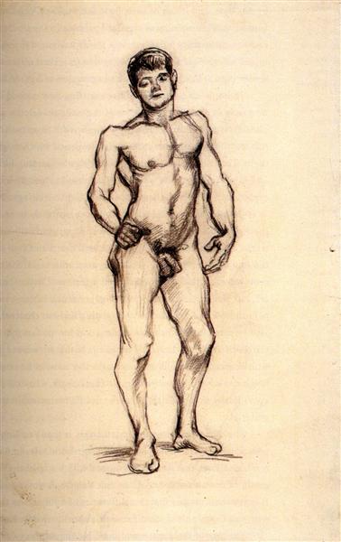 Standing Male Nude Seen from the Front, c.1886 - Винсент Ван Гог