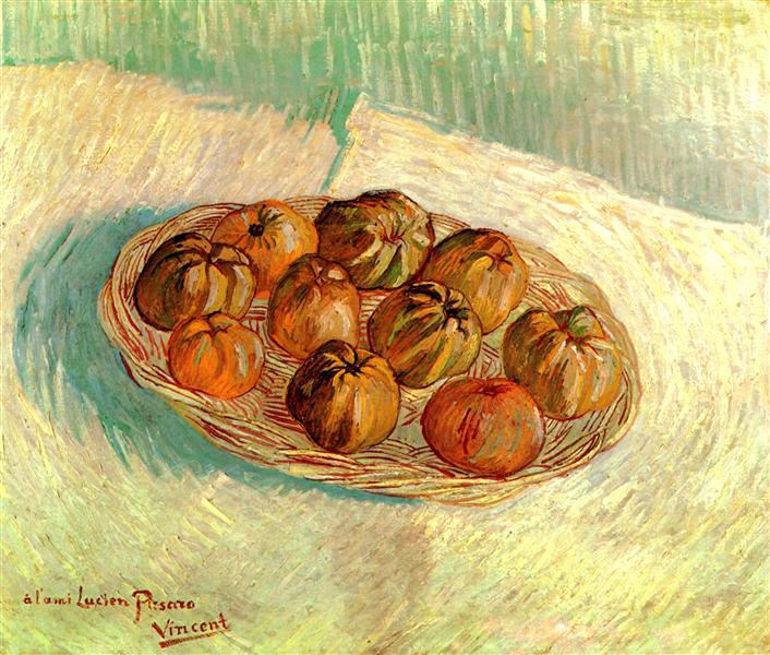 Still Life with Basket of Apples (to Lucien Pissarro), 1887 - 梵谷