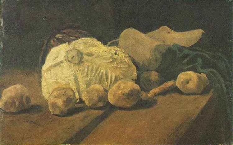 Still Life with Cabbage and Clogs, 1881 - 梵谷